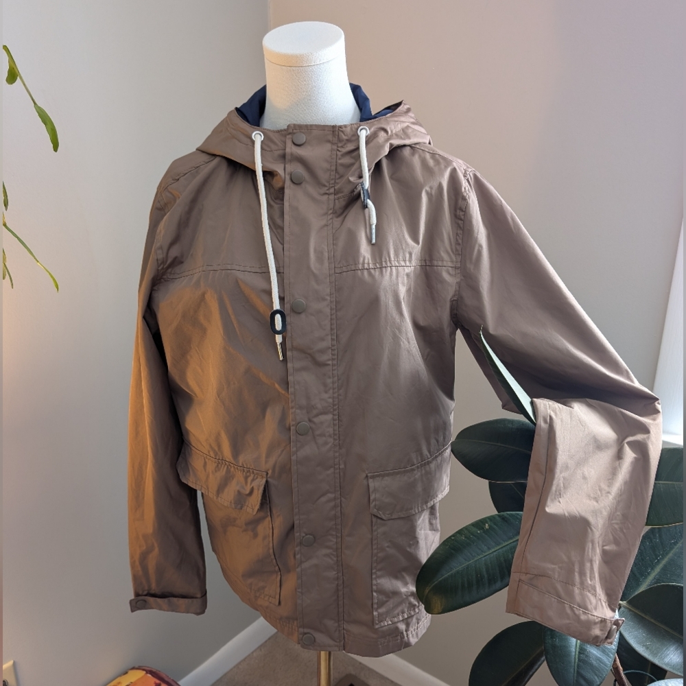 Men's Tan Hooded Raincoat